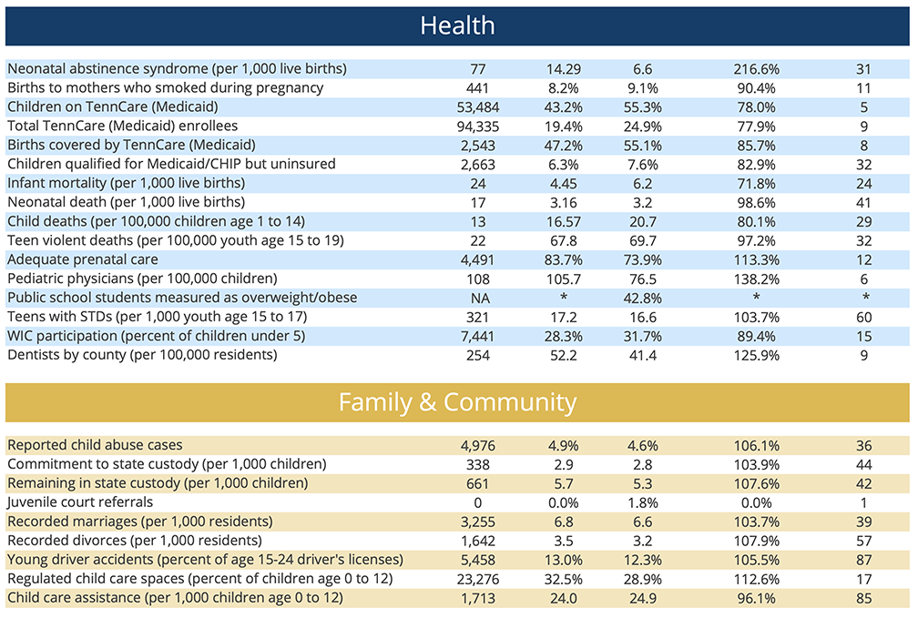 County Profiles of Child Well-Being in Knoxville