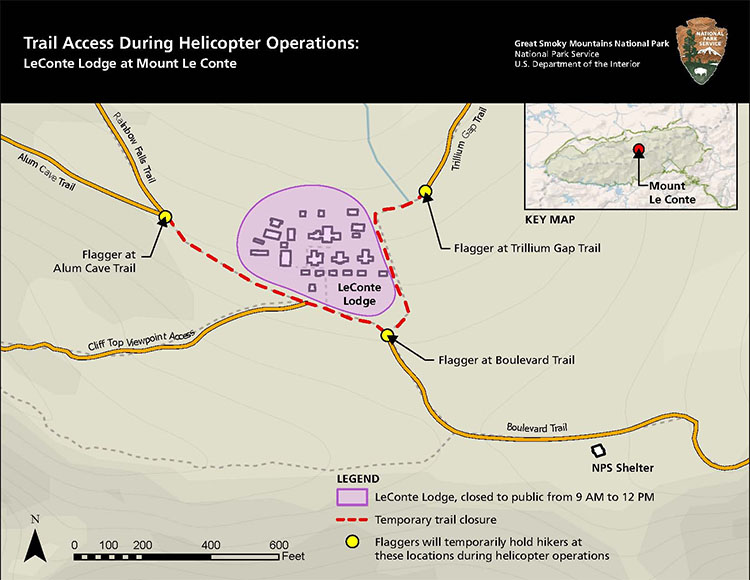 LeConte Lodge map
