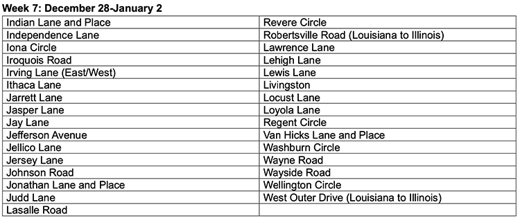 Oak Ridge leaf pickup schedule